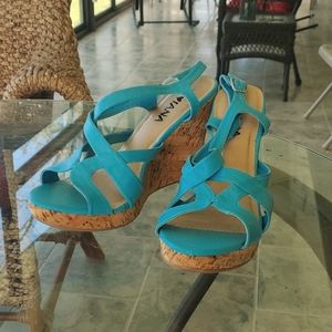 Diviana Blue wedge heels